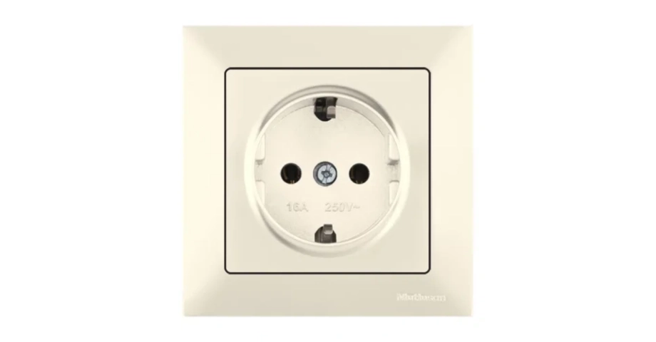 КАНДЕЛА КОНТАКТ ШУКО ЕДИНИЧЕН 16А КРЕМ