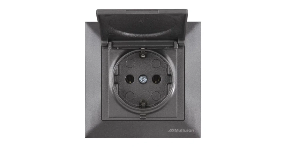 КАНДЕЛА КОНТАКТ ЕДИНИЧЕН С КАПАК 16А СИВ