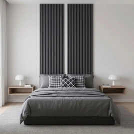 Акустичен панел от MDF 60x275см Антрацит + ПОДАРЪК: Лепило
